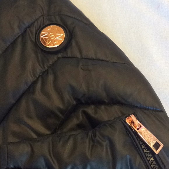 FINAL SALE PRICE Nicole Miller Detailed Blk Hooded Puffer Coat 2XL - Picture 6 of 8